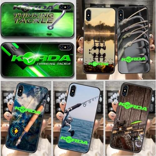 Korda Fishing Tackle Phone Case For iphone 5 5S SE 2 6 6S 7 8 11 12 Mini Plus X XS XR Pro Max black tpu Etui luxury funda 3D