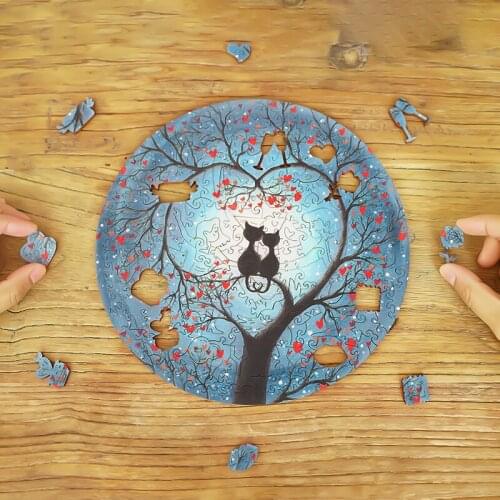 Wooden Puzzle Sweet Creative Gift For Girlfriend Boyfriend Toy Unique Irregular Shape Jigsaw Puzzle For Adults Kids Fidget Toys