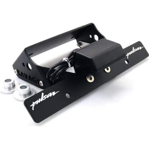 License Plate Holder For Bajaj Pulsar 200 180 150 135 NS 2018 Motorcycle Fender Registration Frame LED Bracket