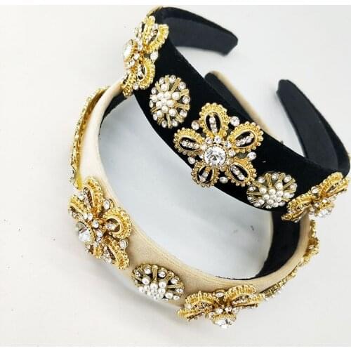 Elastic with rhinestones Hollow flower headbands wedding flower bridal Hairbands headdress flannel Head Chain