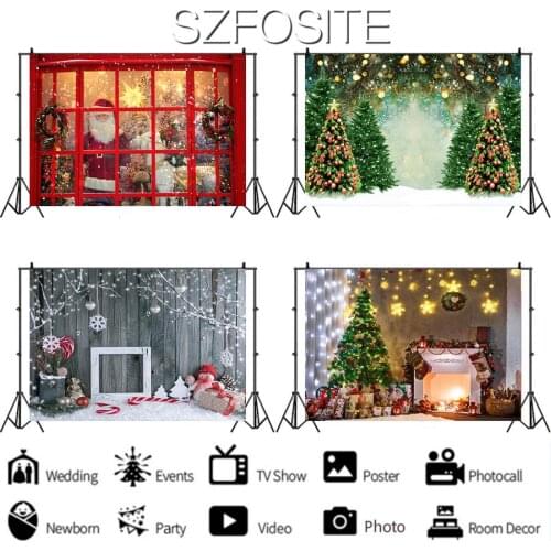 Holiday Shop Yeti Tree Backdrop Merry Christmas Party Decoration Kids Room Baby Bath Newborn Custom Background Photography Photo