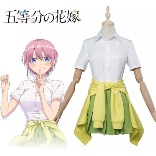 Amine The Quintessential Quintuplets Ichika Nakano Cosplay Costume Asian Size S-XL Purple Sweater Aqua Skirt Academy Uniform