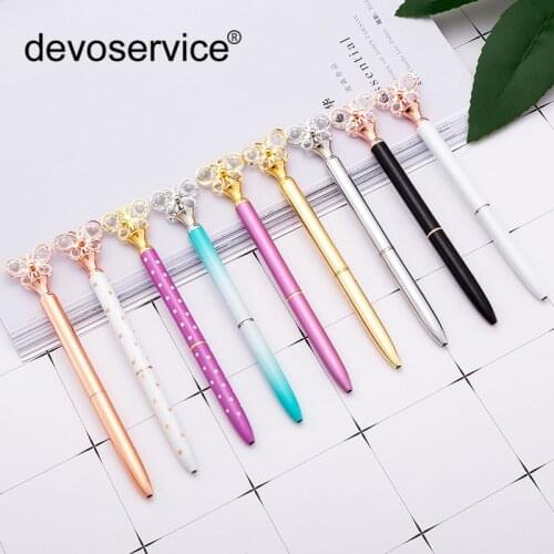Creative Multicolor Butterfly Diamond Ballpoint Pen Business Metal Office Fashion Rotate Pens School Stationery Office Supplie
