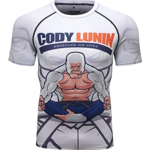 Summer Sportswear Custom Design Sublimation Cool Style Rash Guard Short Sleeve BJJ t-shirt