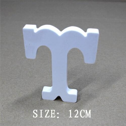 Best selling 12cm Birthday Home Decor Wedding Decoration White Letters artificial Wood Wooden White Alphabet words