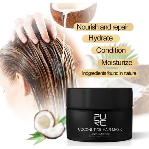 PURC 50ml Coconut oil hair mask for repair damaged hair to make hair soft and smooth use for all types of hair best hair care