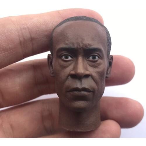 1/6 Scale Male Head Sculpt Don Cheadle Black Skin Head Carved Model for 12'' Action Figures