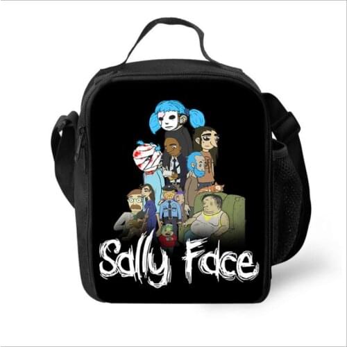 Cute Cartoon Character Lunch Bag For Kids School Sally face Cooler Lunch Box Bags For Children Boys Girls Picnic Bag For Food