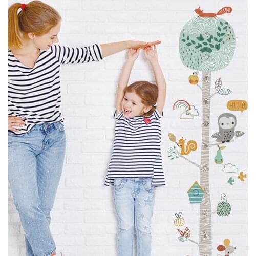 Cartoon Kids Height Chart Wall Sticker Measuring Ruler Room Decoration