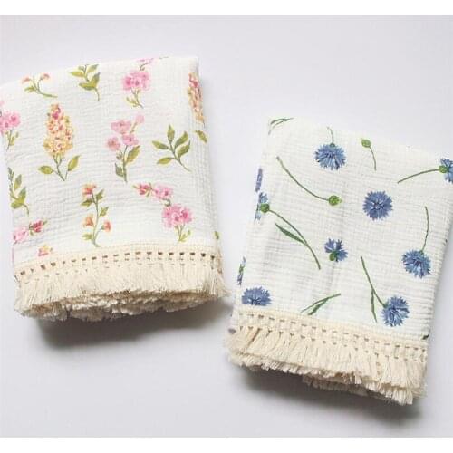 100x120CM Muslin Cotton Newborn Baby Swaddle Blanket With Tassels Cotton Kids Children Bath Towel Bedding Sleeping Blanket