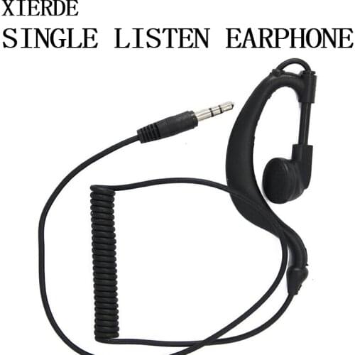Single Listen Earpiece Music Earphone 3.5mm Plug Stereo Headset For Moblie Phone Ear Hook Retractable Wire Earphone