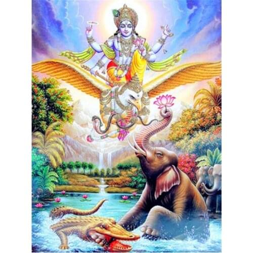 Region Ganesha DIY Embroidery 11CT Cross Stitch Kits Needlework Craft Set Cotton Thread Printed Canvas Home Decoration Room