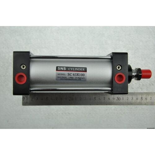 SC63x100 Single-Rod-Double-Action-Pneumatic-Air-Cylinder with cushion Bore63mm Stroke 100mm
