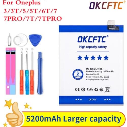 OKCFTC Original Replacement Battery For Oneplus 1+ For OnePlus 3 1+3 One Plus 3 3T 5 5T 6T 7 7T Pro 7 Plus Batteries