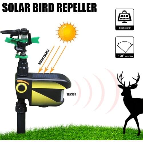 Sprinkler Automatic Rotating Large Area Solar Powered Motion Activated Animal Repeller Yard Enforcer Garden Animal Deterrent CSV