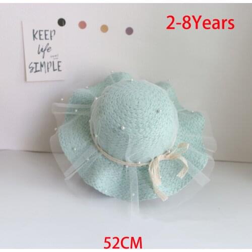 Zonneklep Princess Summer Parent-Child Beach Hat Female Panama Hat Lady Brand Women Flat Brim Bowknot Straw Cap Girls Sun Hat
