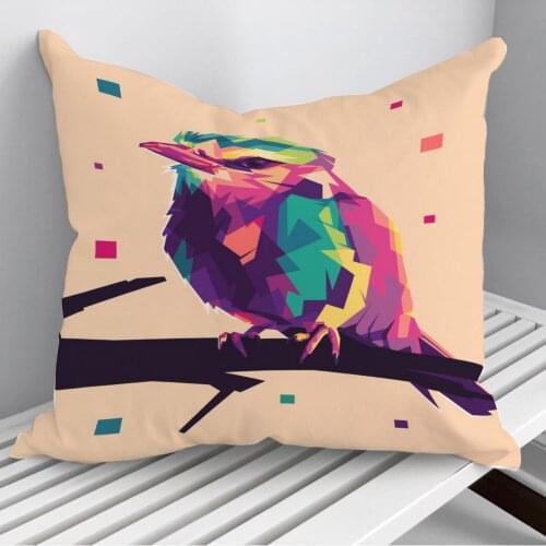 BIRD POP ART Throw Pillows Cushion Cover On Sofa Home Decor 45*45cm 40*40cm Gift Pillowcase Cojines Dropshipping