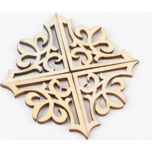 Natural Wooden Flower Stripe Frame Scrapbooking Art Collection Craft for Handmade Accessory Sewing Home 30mm 20pcs