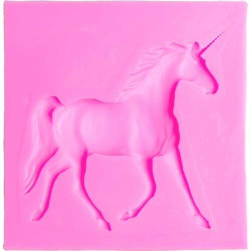 Horned horse Craft Relief Chocolate confectionery Silicone Mold Fondant Cake Kitchen Decorating used molding Tool FT-1059