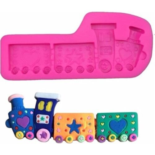Hot Sale Train Shape Silicone Molds Cake Mould Tools Cupcake Jelly Chocolate Mold Candy Bakeware Train Shape Decorating Moulds
