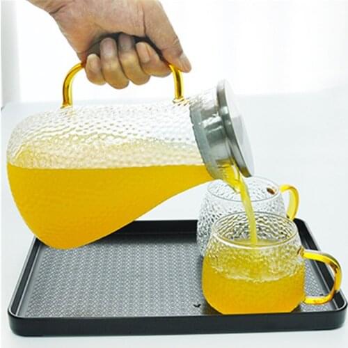 1.5L Big Capacity Japanese Tsuchime Style Glass Teapot High Temperature Resistant Juice Cold Water Kettle Tea Pot