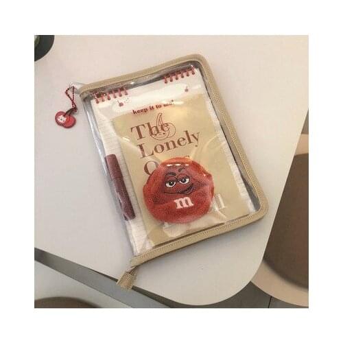 Korea ins wind simple transparent PVC tablet notebook storage bag hand account portable a4 folder information package 11 13 inch