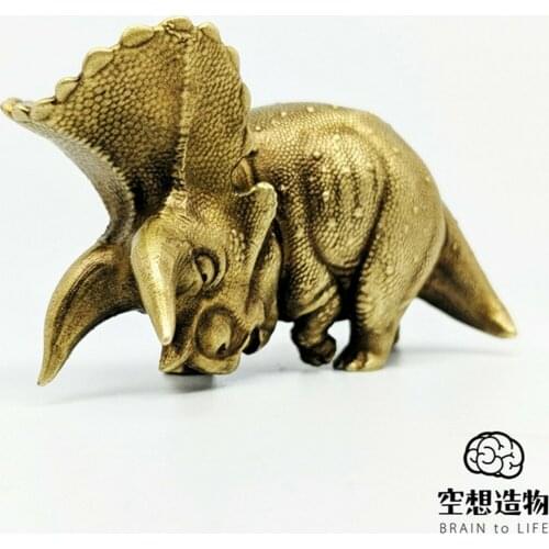 Tyrannosaurus Triceratops Brass Model T-Rex Animal Collector Dinosaur Fantasy Creation Popular Collection Ornaments Decor Gift