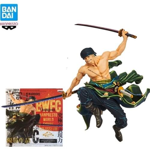 In Stock Bandai 100% Originele Bandai Anime One Piece BWFC Roronoa Zoro Pvc Action Figure Collectible Model Speelgoed Voor Kinds