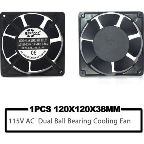 Fan 115VAC 120V 110V AXIAL 1238 120mm x 38mm High Speed DIY Ventilation Exhaust Projects chassis case cabinets cooling fan