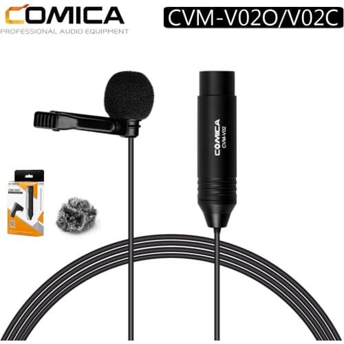 Comica CVM-V02O/V02C Phantom Power Omnidirectional Lavalier Microphone For Canon Sony Panasonic With Windscreen And Windmuff
