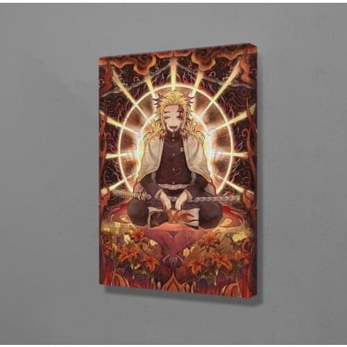 Kyojuro Rengoku Kimetsu no Yaiba anime Wall Art Canvas Decoration poster prints for living room Home bedroom decor Painting