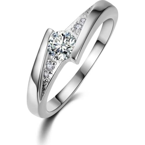 Jewellery White gold-color rings for women CZ zircon jewelry wedding bijoux engagement bague trendy 5 6 7 8 9 10 top quality