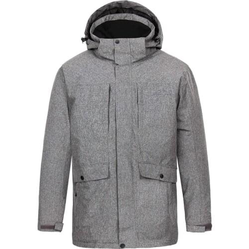 Winter Men Fleece Lined Windbreaker Stretchy Water Resistant Comfortable Softshell Chest Pocket Hooded Warm Fabric Jacket MJK012
