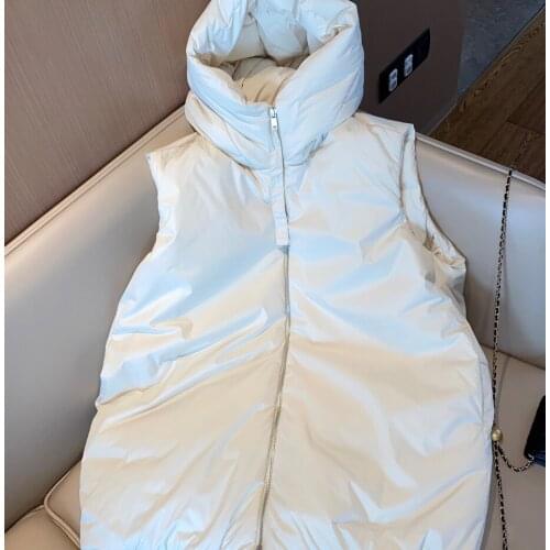 Winter new Korean version of the trend of casual all-match down jacket fashion solid white loose waistcoat