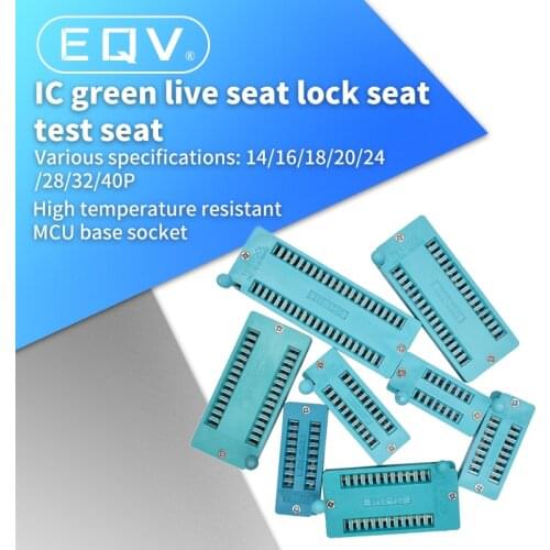 1pcs/lot 14 16 18 20 24 28 32 40 P Pin 2.54 MM Green DIP Universal ZIF IC Socket Test Solder Type IC lock seat zif socket