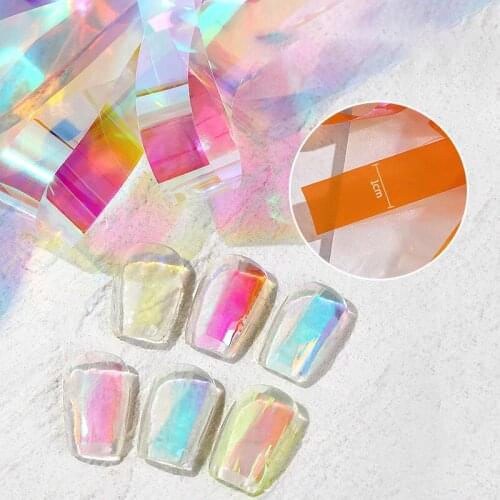 1pc Cellophane Mirror Nail Art Sticker Aurora Laser Candy Color Nail Art Decals Shimmer Jewelry DIY Nail Art Decoration