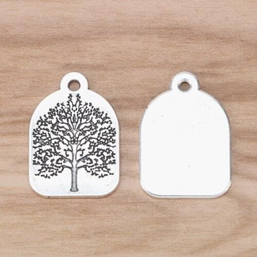 10 Pieces Tibetan Silver Tree Charms Pendants for DIY Bracelet Necklace Jewellery Making Accessories 31x22mm