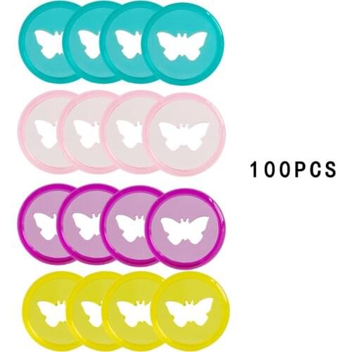 100PCS Butterfly Plastic Transparent Buckle Loose-leaf Buckle Mushroom Hole Notebook 28MM Binding Disc Plastic Binding Rings