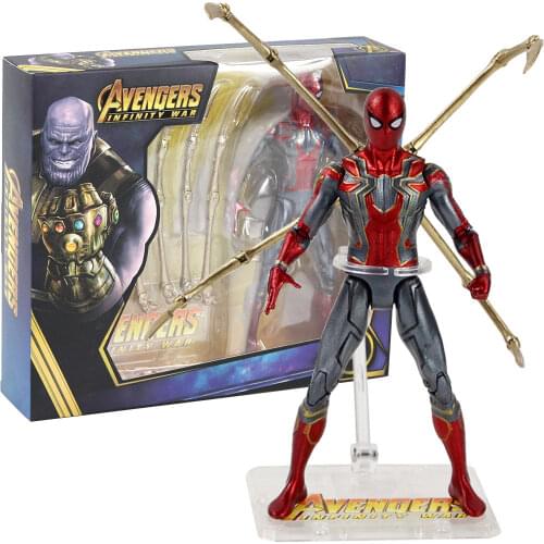17cm Avengers Infinity War Iron Spider Spiderman Movable Figure Toys PVC Super Hero Collection Model Doll