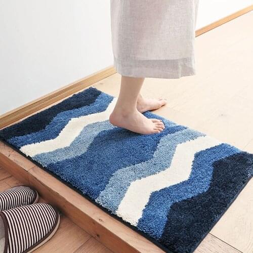 2 Size Bathroom Door Anti-Slip Mat Absorbent Thickened Floor Mats Custom Door Mats Household Carpet Floor Mats