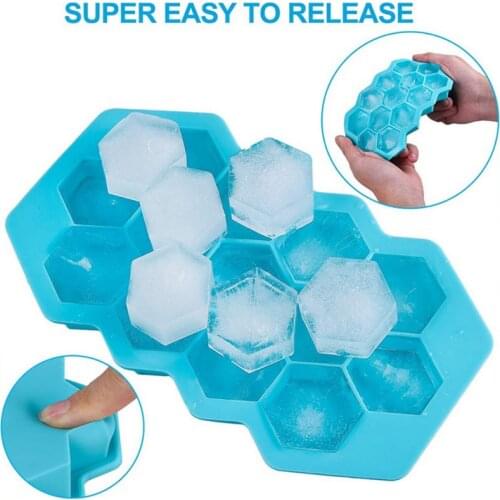 3 Pcs Silicon Ice Cube Tray Hexagonal Mold With Sealing Cover Flexible Hexagonal 39 Ice