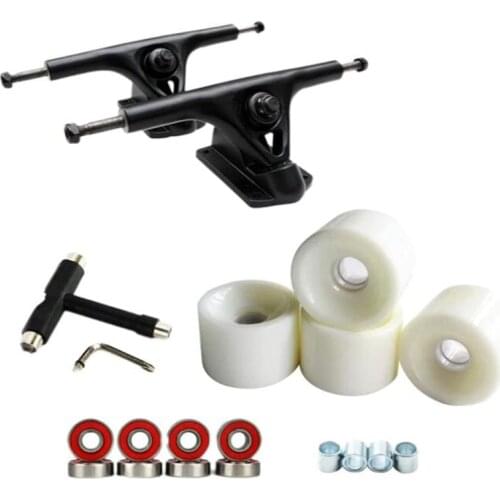 8Inch Skateboard Trucks Bridge Hanger PU Wheels Bearing T Skateboard Tool Skateboard Wheel Combo for Longboard