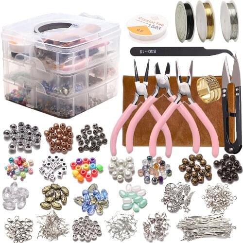 Jewelry Making Kit, Jewelry Making Supplies Includes Jewelry Beads,Charms, Findings, Beads Wire for Bracelet, Necklace, Earrings