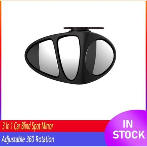 Car Blind Spot Mirror Wide Angle Mirror 360 Rotation Adjustable Convex Rear View Mirror View Front Wheel Mirror 3 In 1