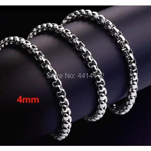 Free shipping 4mm strong stainless steel square box chain link necklaces for pendant popular men women jewelries wholesale 20pcs