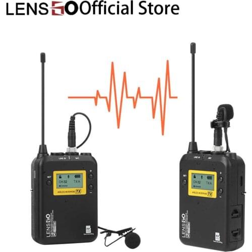 LENSGO LWM-328C Wireless Microphone Lapel Lavalier Condensador Microfone Mic for Smartphones DSLR Cameras Interview Recording