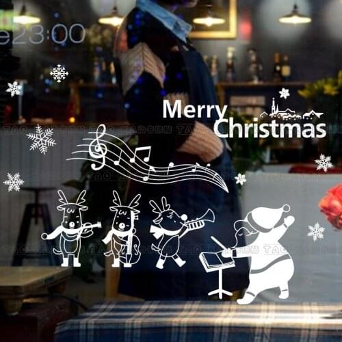 Large Christmas Sticker X mas Decal Posters Vinyl Wall Decals Decor Mural Glass Shop Window Home Decoration