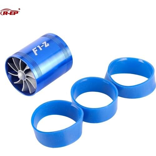Turbo Car Double Turbine Charger for Air Intake Gas Fuel Saver Fan Supercharger Fit for Air Intake Hose Diameter 65-74mm