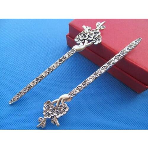 10pcs 29x132mm Antique Bronze/Antique Silver Plum Blossom Hair Combs/Bookmark Pendant Charm/Finding,DIY Accessory