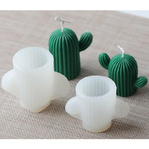 Cactus Silicone Candle Mold 2 Sizes Household Kitchen Baking Tool DIY Fondant Chocolate Candy Handmade Art Craft Aroma Plaster